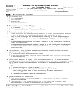 Schedule O Consent Plan and Apportionment Schedule