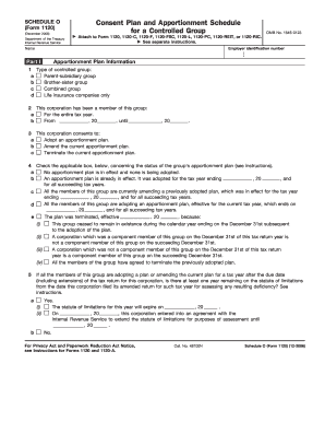Schedule O Consent Plan and Apportionment Schedule