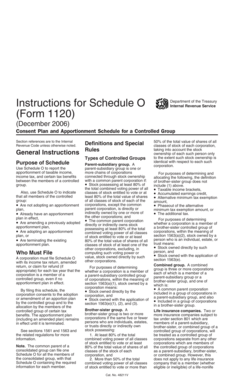Instructions for Schedule O (Form 1120)