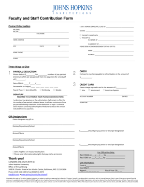 Faculty and Staff Contribution Form