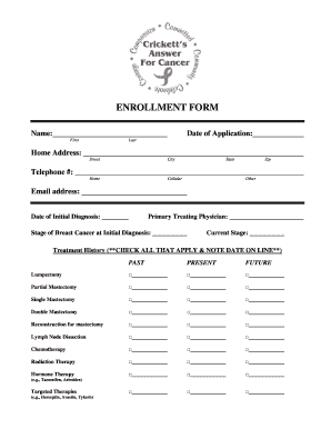 Breast Cancer Enrollment Form