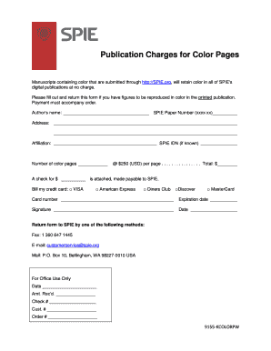SPIE Color Page Publication Charges Form