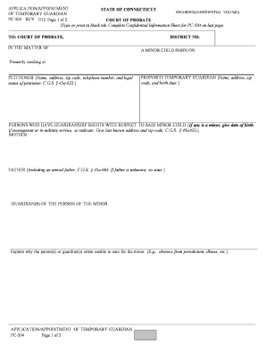 Temporary guardianship 45a 622 pc 504 form