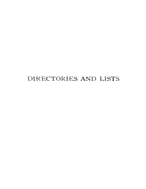 Fillable Online DIRECTORIES AND LISTS Fax Email Print - pdfFiller