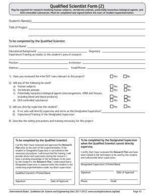 Qualified Scientist Form
