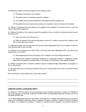 USDA Certification of Compliance with Federal Requirements