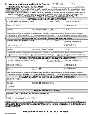 FORMULARIO DE SOLICITUD DE CAMBIO