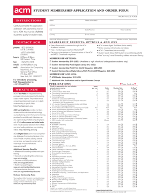ACM Student Membership Application Form