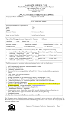 Maryland Mortgage Insurance Application