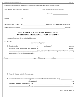 ND Probate Code Form 17