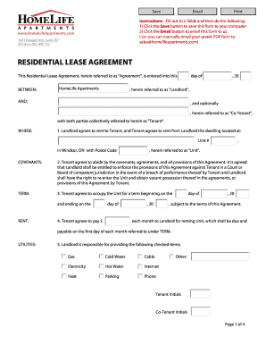 RESIDENTIAL LEASE AGREEMENT - Home Life Apartments