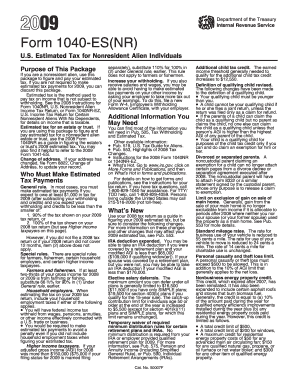 Form 1040-ES(NR) 2009