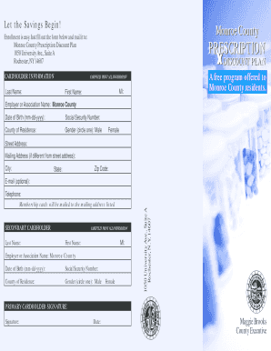 Monroe County Prescription Discount Plan Enrollment Form