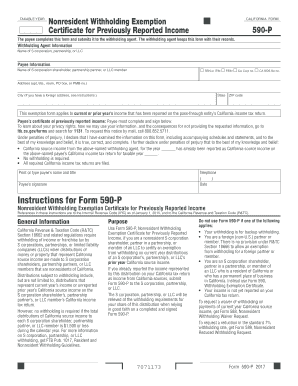 California Form 590-P Nonresident Withholding Exemption