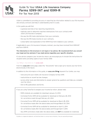 Life Tax Guide. Guide to USAA Life Insurance Company Forms 1099-INT and 1099-R