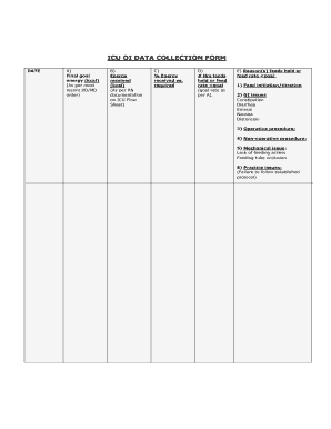 ICU QI DATA COLLECTION FORM - Critical Care Nutrition