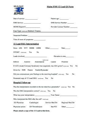 Maine EMS 12 Lead QI Form