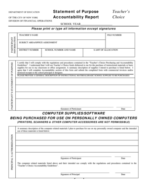 Teacher's Choice Accountability Report