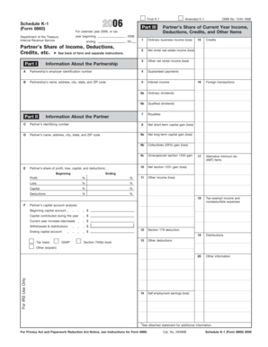 Schedule K-1 (Form 8865) 2006