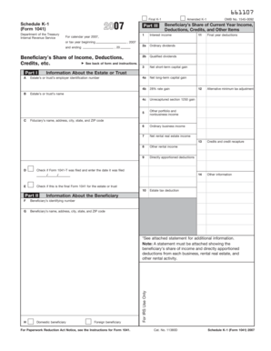 Schedule K-1 (Form 1041) 2007