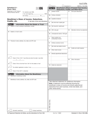 Schedule K-1 (Form 1041) 2006