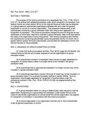 IRS Group Exemption Letter Application