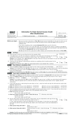 Form 8862 Earned Income Credit