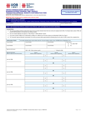 UOB Business Internet Banking Transaction Approval Mandate