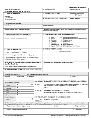 Federal Assistance Application Form SF 424