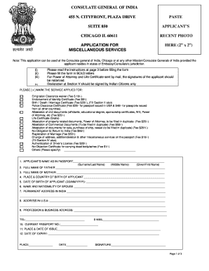 Misc documents meaning - application for for cardet form