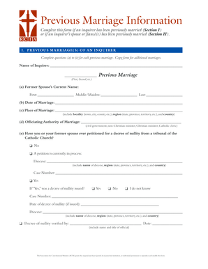 Previous Marriage Information Form