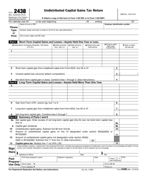 IRS Form 2438 Undistributed Capital Gains Tax Return
