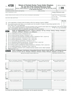 IRS Form 4720 2009