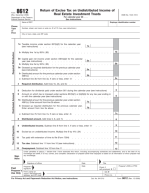 Form 8612 Excise Tax on Undistributed Income