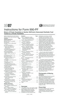 2007 Form 990-PF Instructions