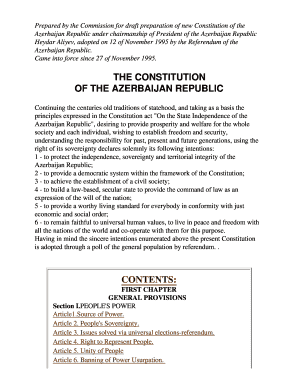 Constitution Of Azerbaijan - Fill and Sign Printable Template Online