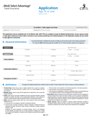 Travel Insurance Application Form