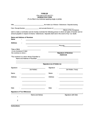 Form 2B Nomination Form