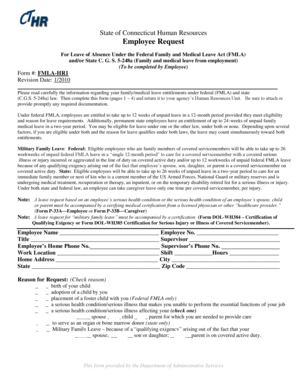 Connecticut FMLA Leave Request Form