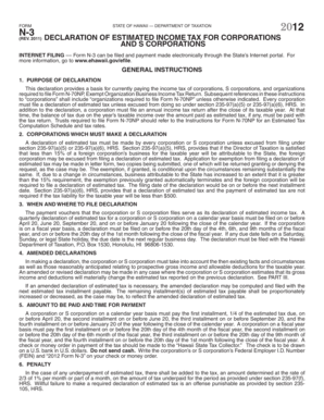 Hawaii Form N-3 2012