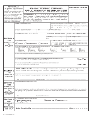 New Jersey Reemployment Application