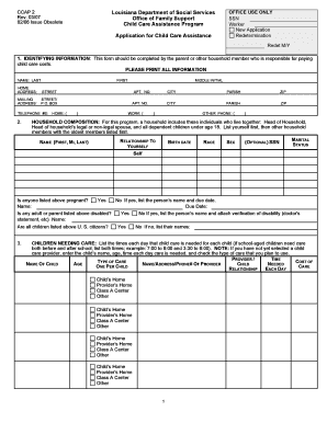 Louisiana Child Care Assistance Application