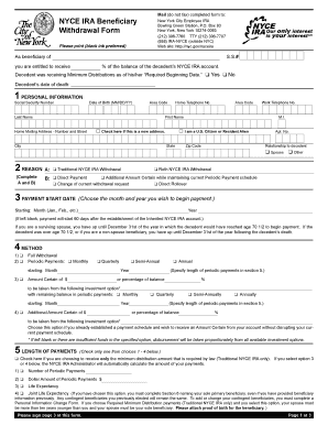 NYCE IRA Beneficiary Withdrawal Form