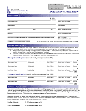 New York State Deferred Compensation Plan Enrollment Application