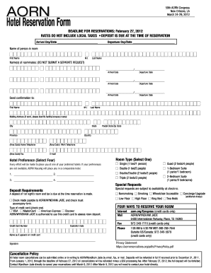 AORN Congress Hotel Reservation Form