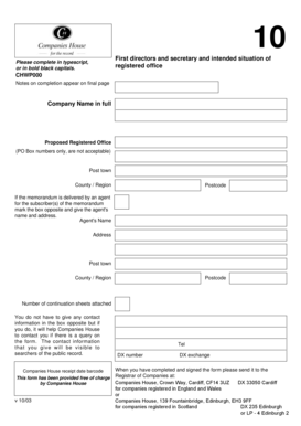 UK Company Secretary and Director Appointment Form