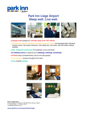 Park Inn Liege Airport Reservation Form