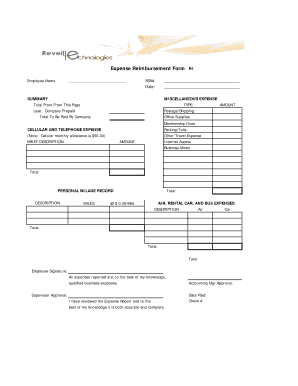 Expense Reimbursement Form R1