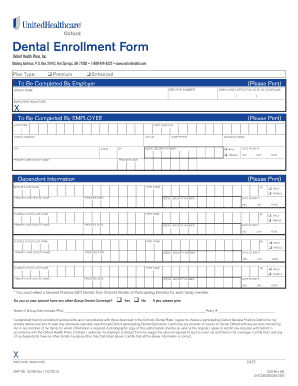 Dental Enrollment Form
