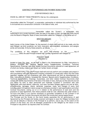 Contract Performance and Payment Bond Form - facilities uiowa